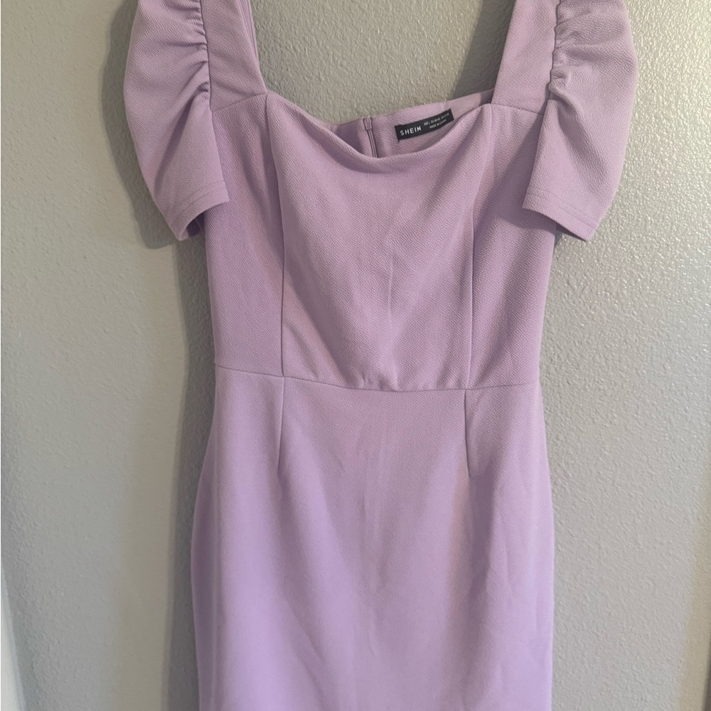 Lavender Puff Sleeve Mini Dress NWOT